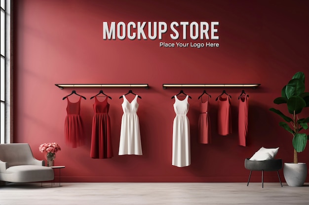 Store interior mockup design