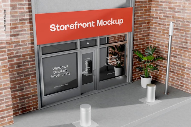 Storefront Mockup, High Angle View