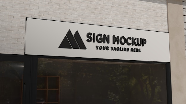 Storefront view with sign mock-up design