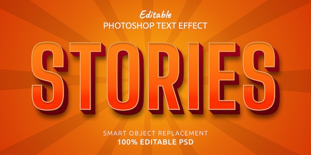 Stories Editable Photoshop Text Style Effect