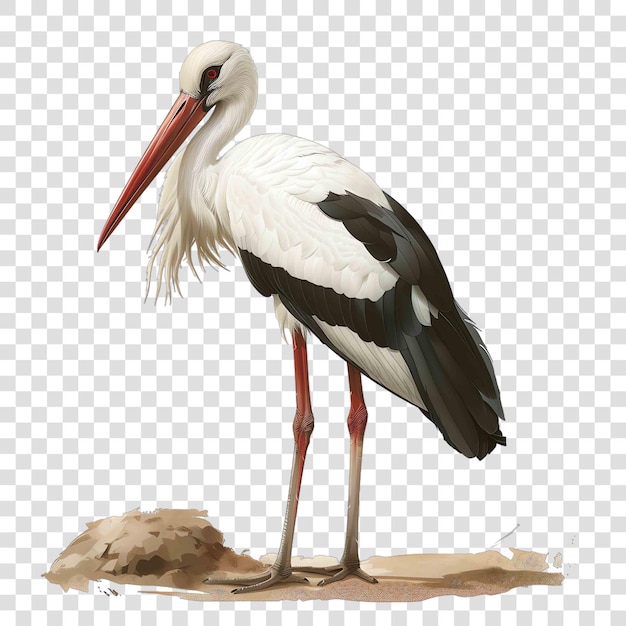 PSD storks transparent background realistic element