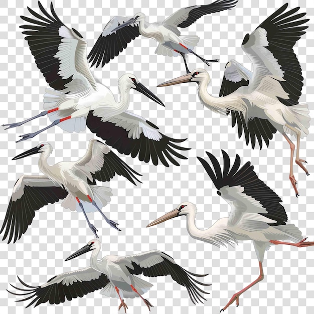 PSD storks transparent background vector element