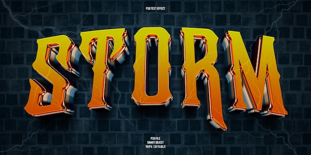 Storm 3D editable text effect