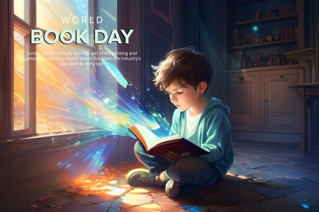 Storytelling extravaganza world book day psd design