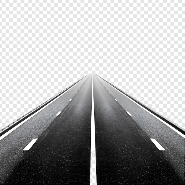 PSD straight highway road isolated on a transparent background