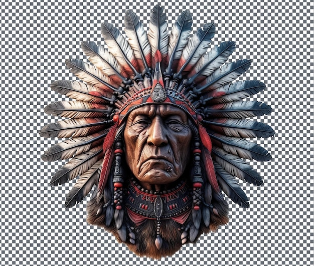 PSD strange chief vintage isolated on transparent background