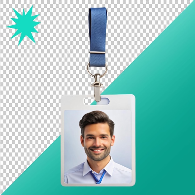 strap employee cards on transparent background