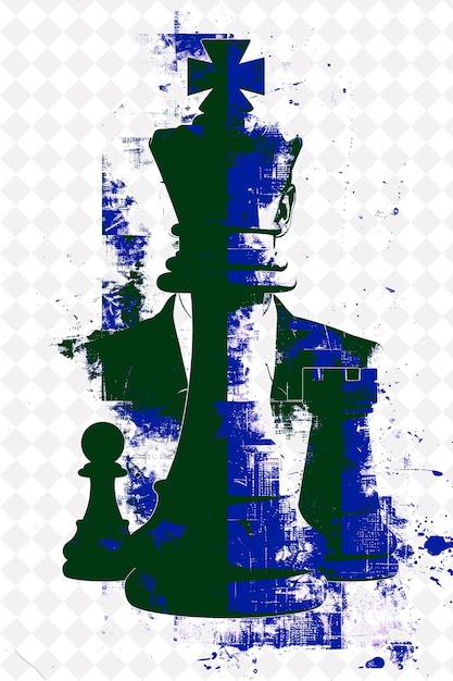 PSD strategic presidential candidate portrait with a red chess p flat illustration election campaign