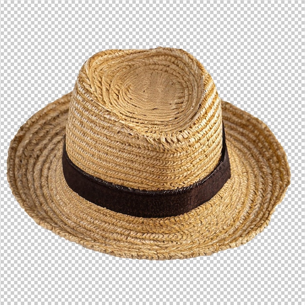 Straw hat for a man On Transparent Background