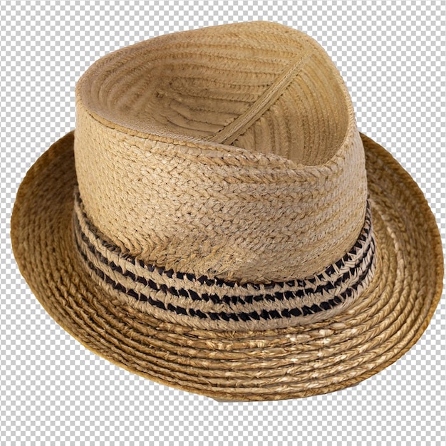 Straw hat for a man On Transparent Background