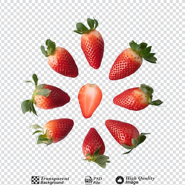 Strawberries isolated on transparent background