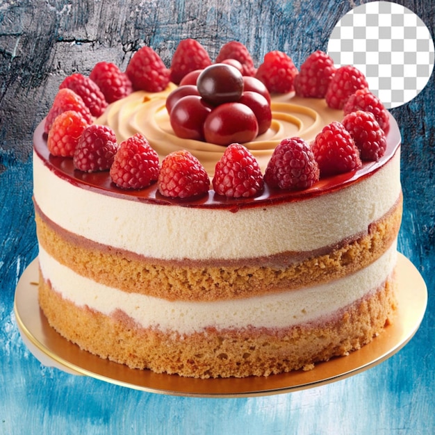 PSD strawberry cake high definition on transparent background