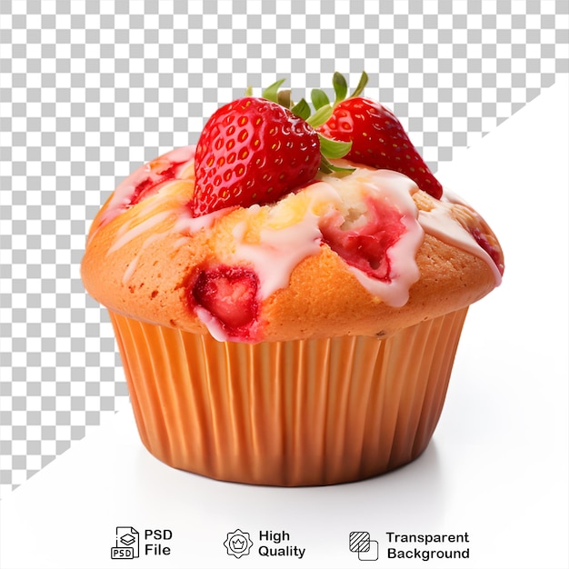 strawberry cupcake isolated on transparent background include png file