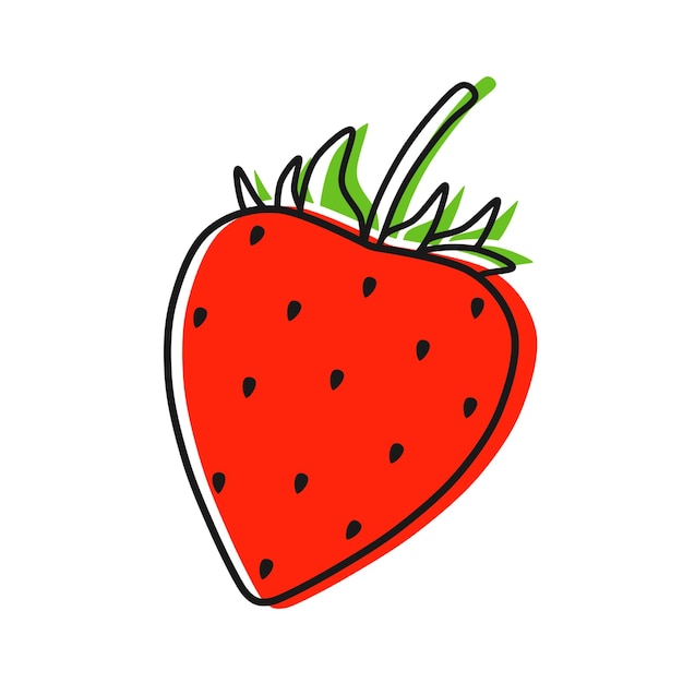 PSD strawberry flat design