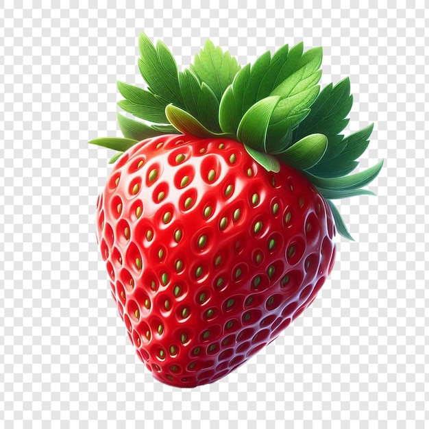 PSD strawberry fruit isolated on transparent background