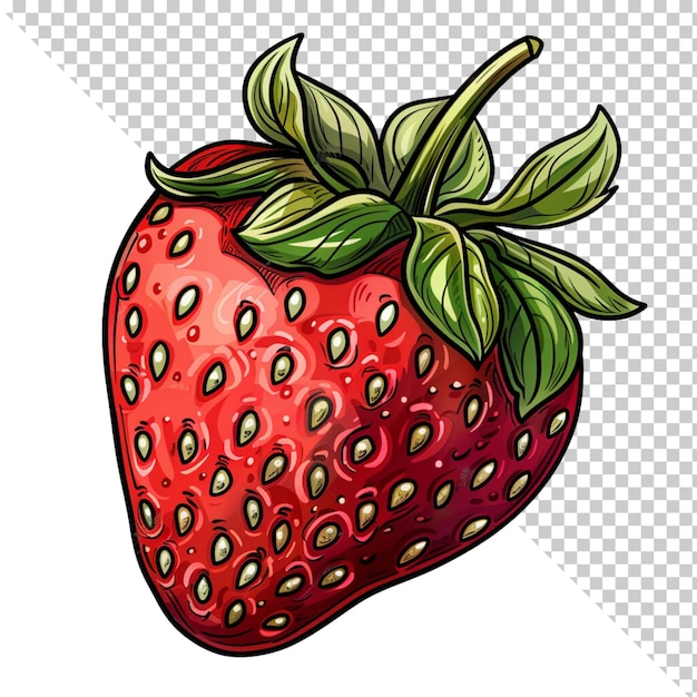 PSD strawberry isolated on transparent background