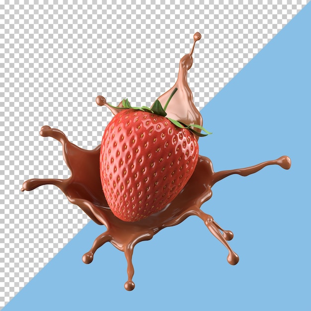 Strawberry milk splash isolated pack liquid or Yogurt splash Include clipping path 3d illustration