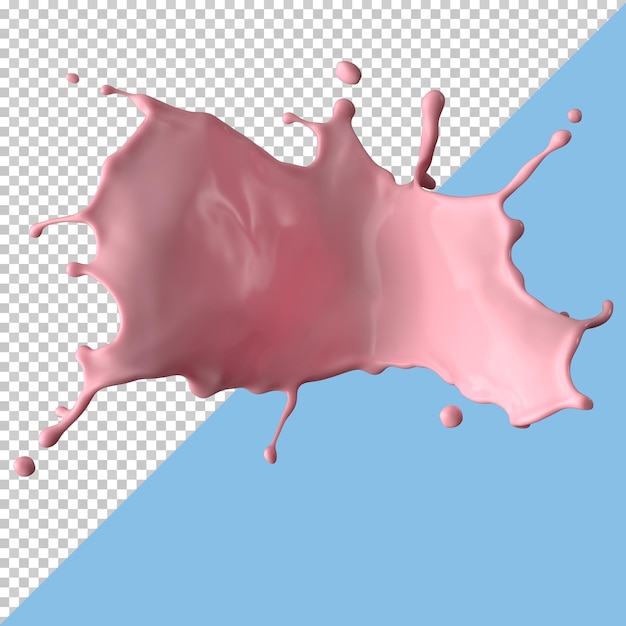 Strawberry milk splash isolated