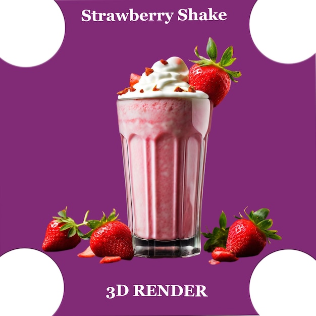 Strawberry Shake With White Background