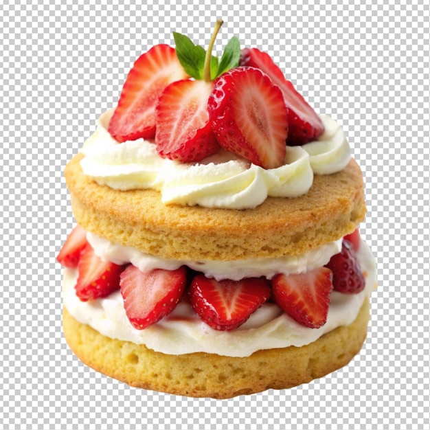 PSD strawberry short cake transparent background