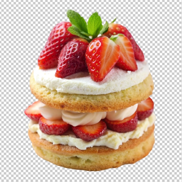 PSD strawberry short cake transparent background