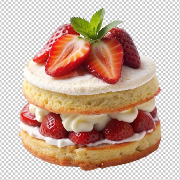 PSD strawberry short cake on transperent background