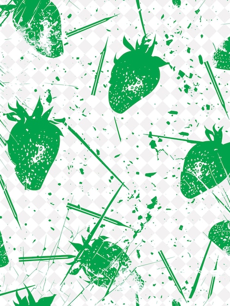 Strawberry Tops With Shattered Glass and Rusty Nails Silhoue Creative Texture Background Designs