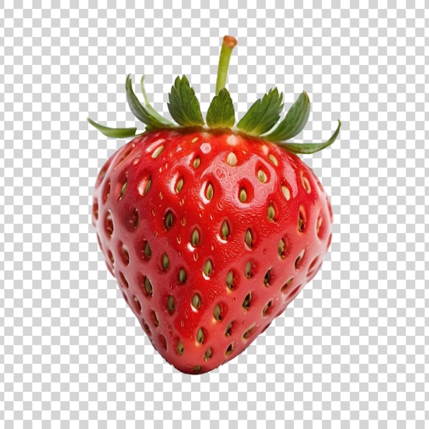 PSD a strawberry with a green stem and the red top