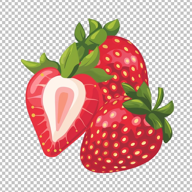 PSD a strawberry with a heart on transparent background png