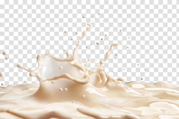 A stream of melted milk isolated on transparent background