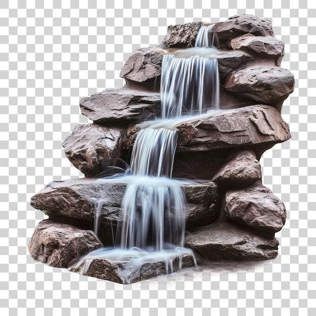 Stream water flowing over rocks isolated on transparent background PNG