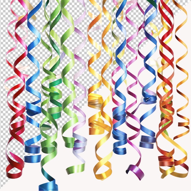 streamers on transparent background