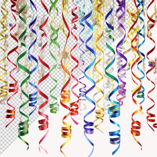 streamers on transparent background