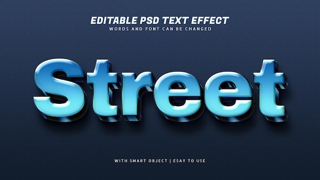 Street 3d blue text effect editable