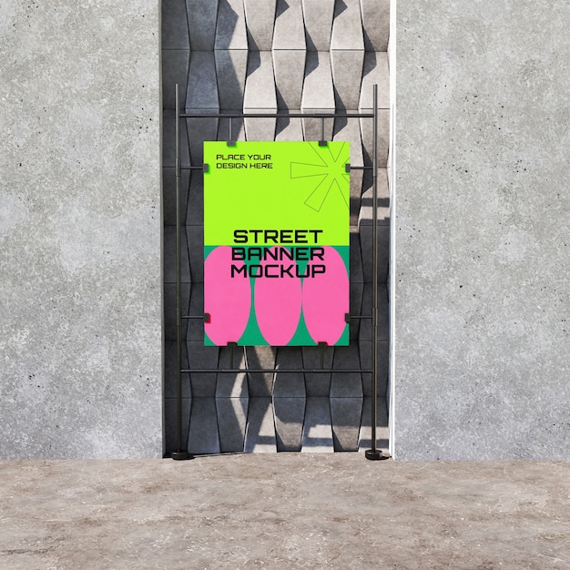 Street banner mockup design