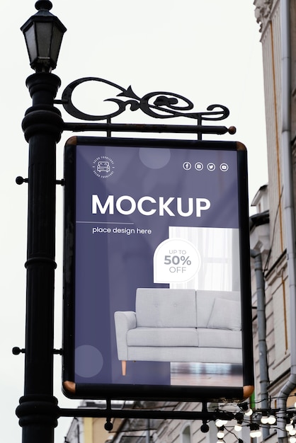 Street billboard display mock-up outside