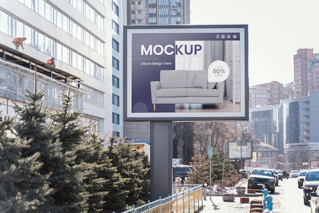 Street billboard display mock-up