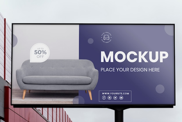 Street billboard display mock-up