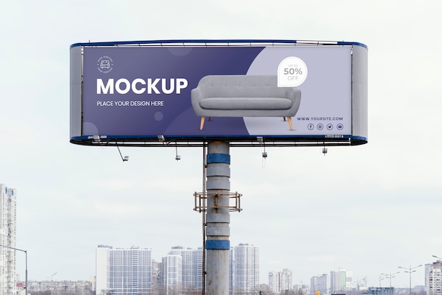 Street billboard display mock-up