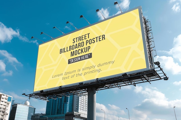 Street billboard display mockup outdoors