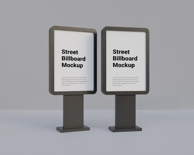 Street billboard mockup 3d