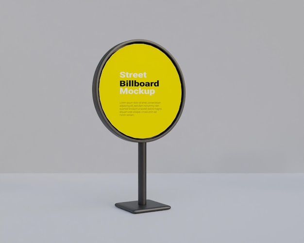 Street billboard mockup circle shape