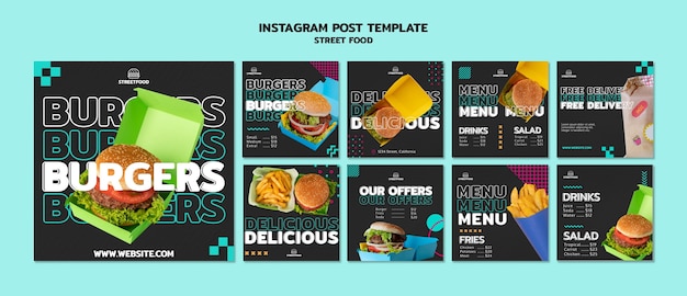 PSD street food festival instagram posts