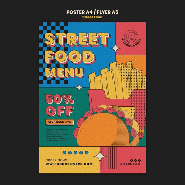 Street food festival poster template