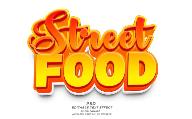 PSD street food psd 3d editable text effect