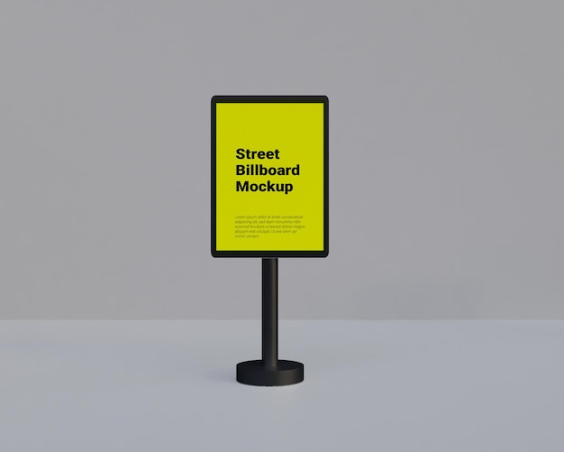 Street illboard mockup design 3d