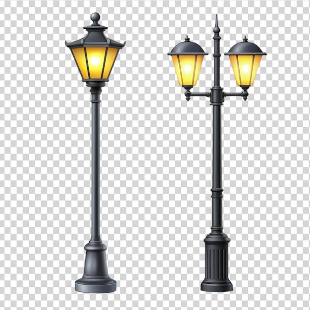 PSD street lamp isolated on transparent background