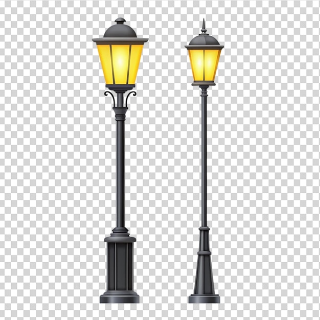 PSD street lamp isolated on transparent background