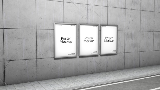 Street led poster mockup