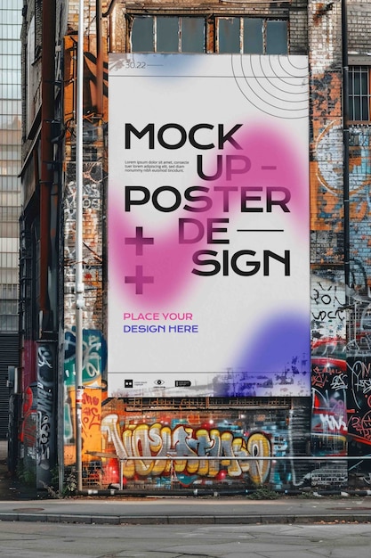 PSD street poster mockup design